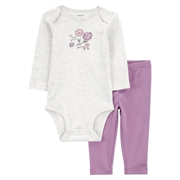 NWT Carter's Baby 4-piece Layette Set in Purple (Ditsy) Size 18M / 12M‎ - Picture 4 of 11